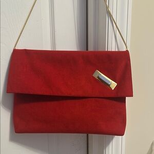 Fabulous Reva Ultra Suede Red Clutch Shoulder Bag